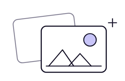 Two picture frames compare an AI generated image with a stock library photo for content marketing.