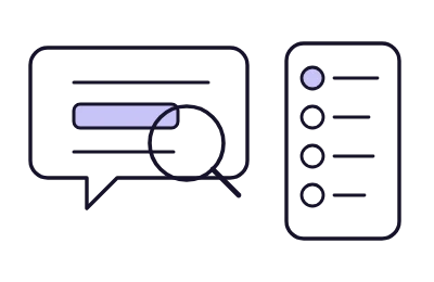 Five tool rows compared beside an AI chat answer where a magnifier finds one highlighted brand mention.