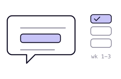 A ChatGPT reply with a highlighted brand mention beside a weekly log of four prompts, three checked.